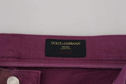 Elegantes pantalones de algodón color magenta