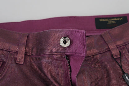 Elegantes pantalones de algodón color magenta