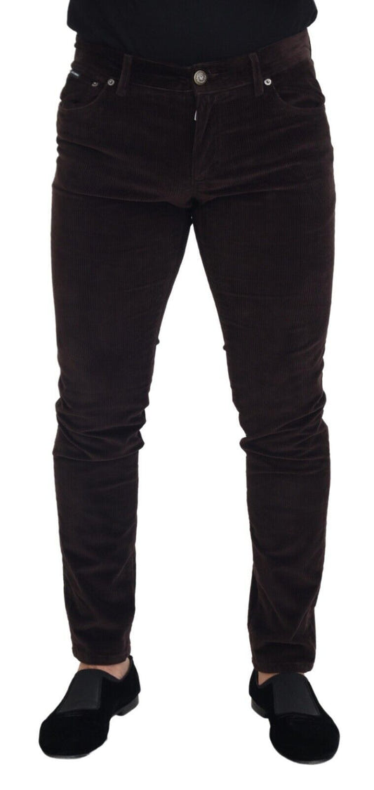 Pantalones elegantes de mezcla de seda marrón