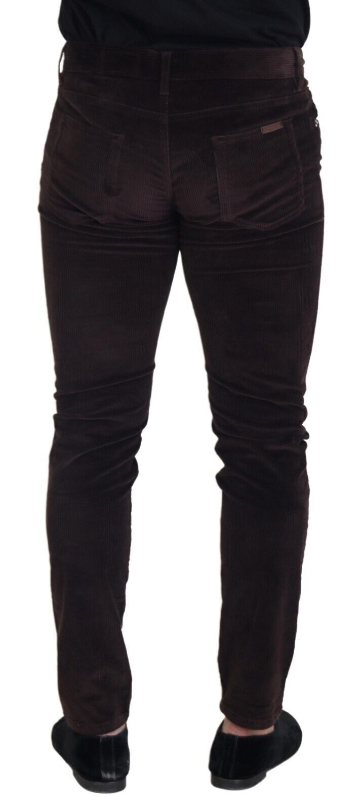 Pantalones elegantes de mezcla de seda marrón