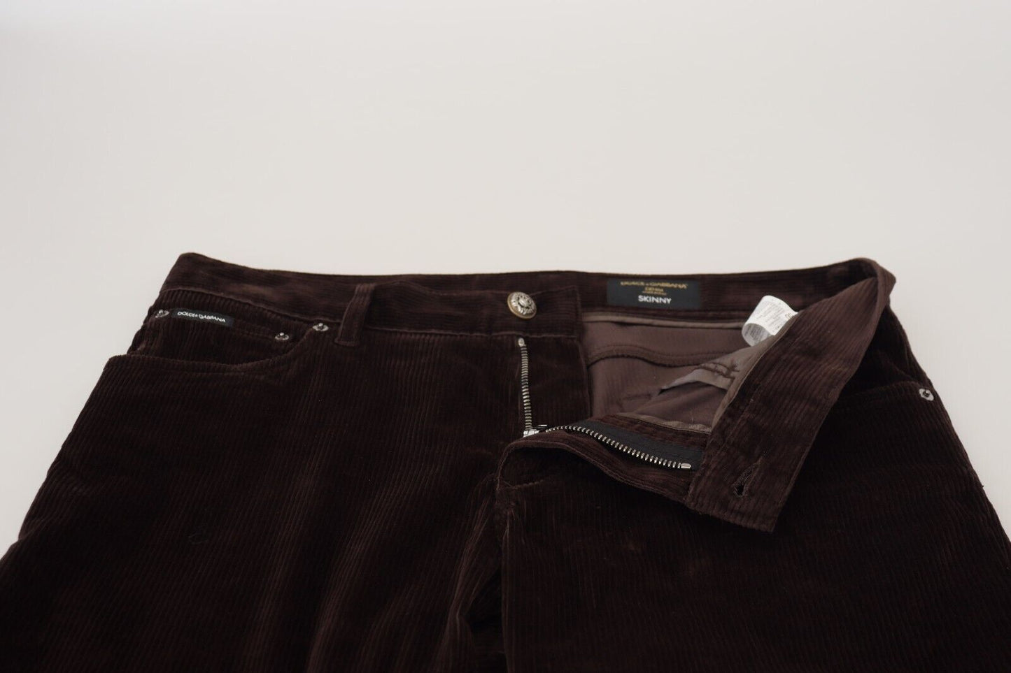 Pantalones elegantes de mezcla de seda marrón