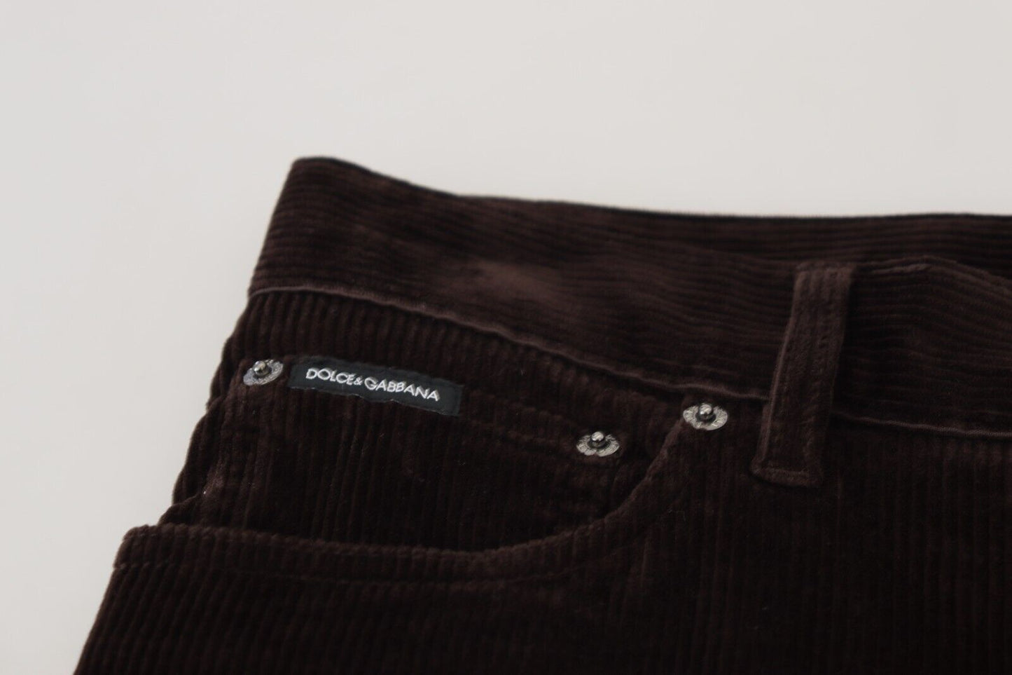 Pantalones elegantes de mezcla de seda marrón
