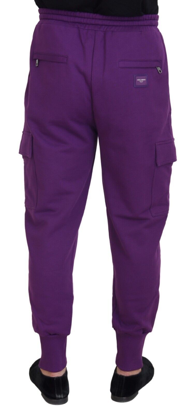 Elegantes pantalones deportivos cargo de algodón morado