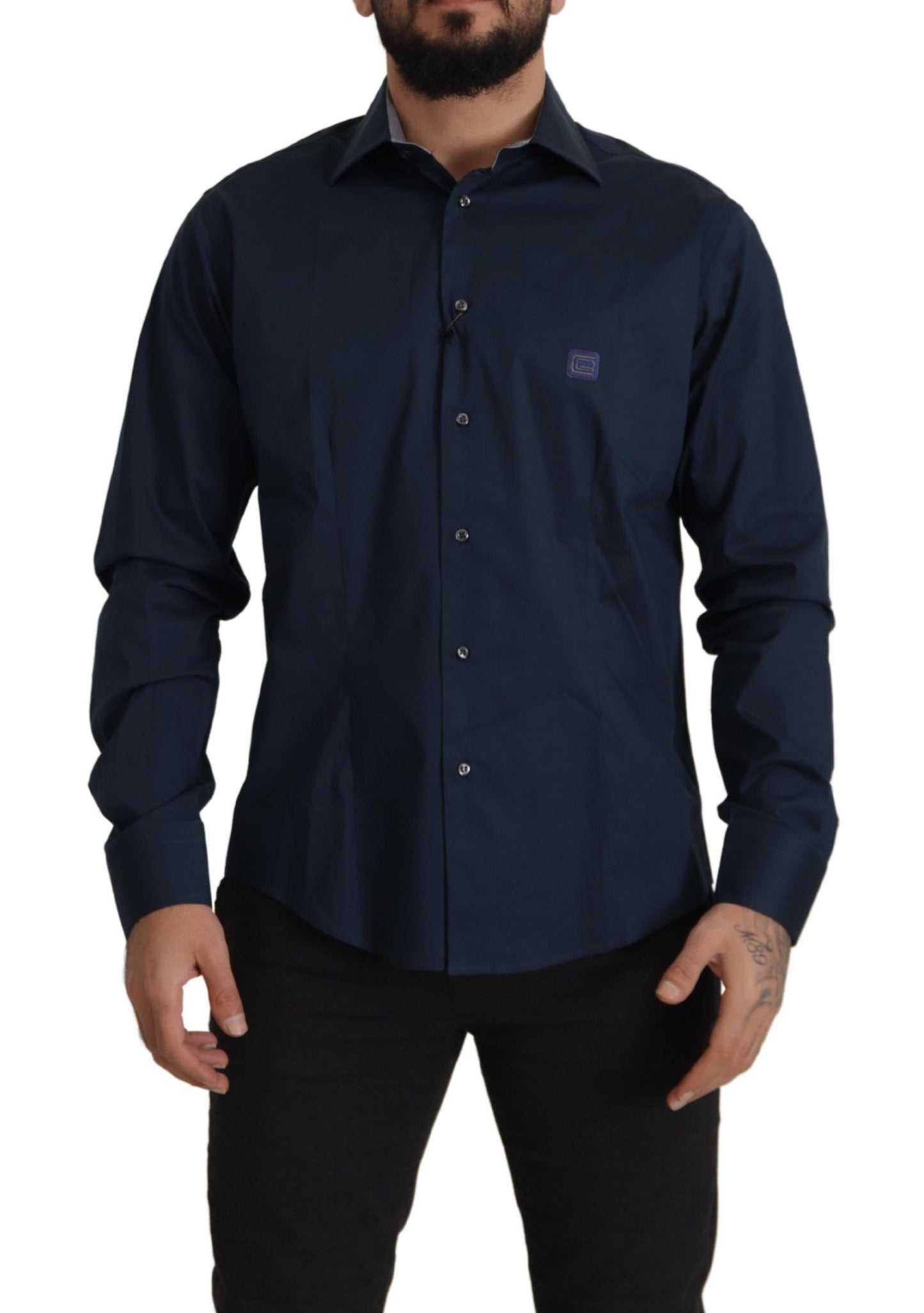 Camisa de vestir de algodón Navy Elegance