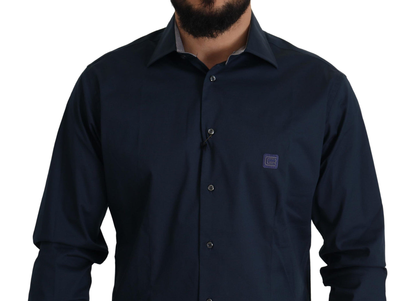 Camisa de vestir de algodón Navy Elegance
