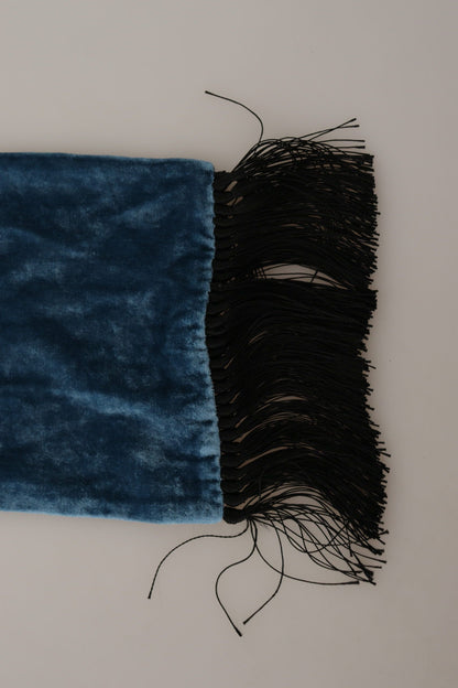 Elegante bufanda de seda para hombre en azul real