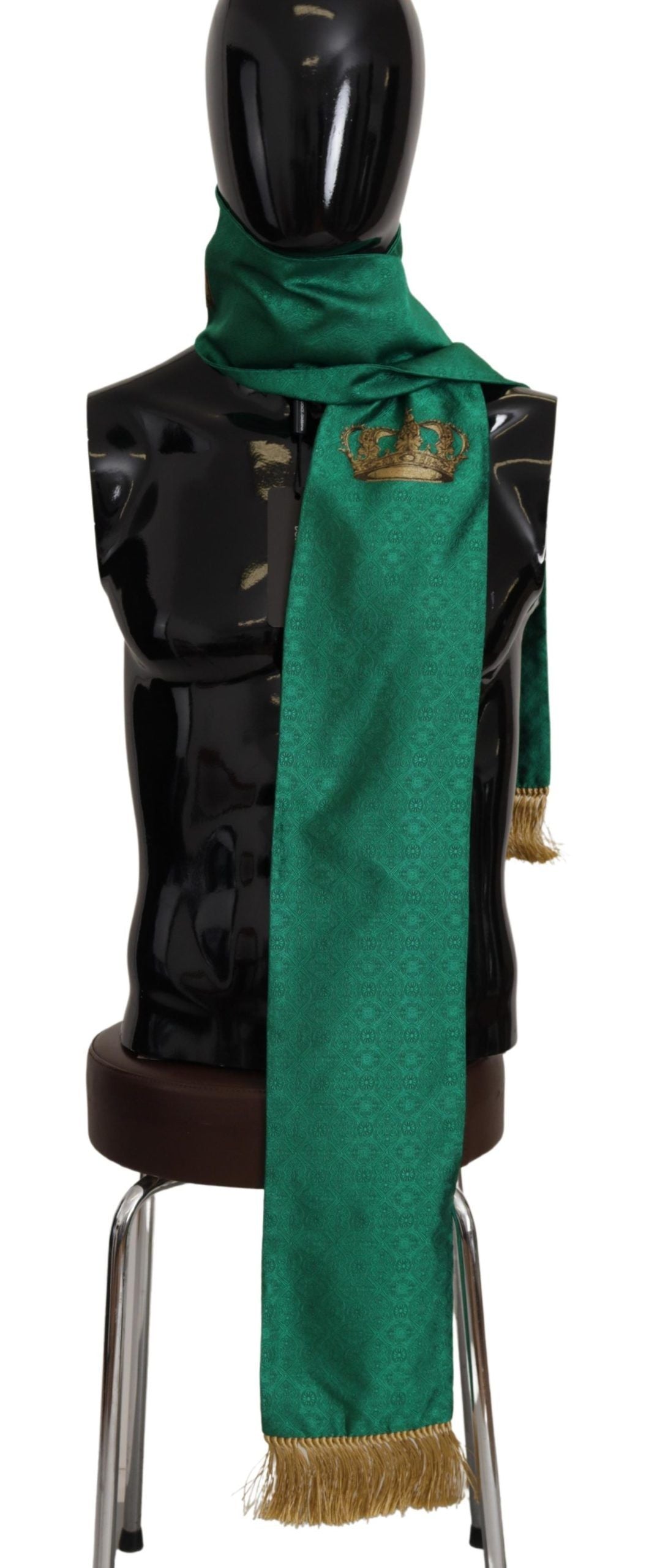 Elegante bufanda de hombre de mezcla de seda verde