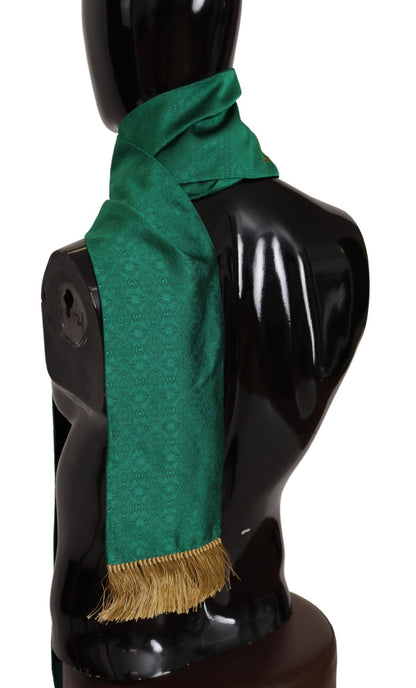 Elegante bufanda de hombre de mezcla de seda verde