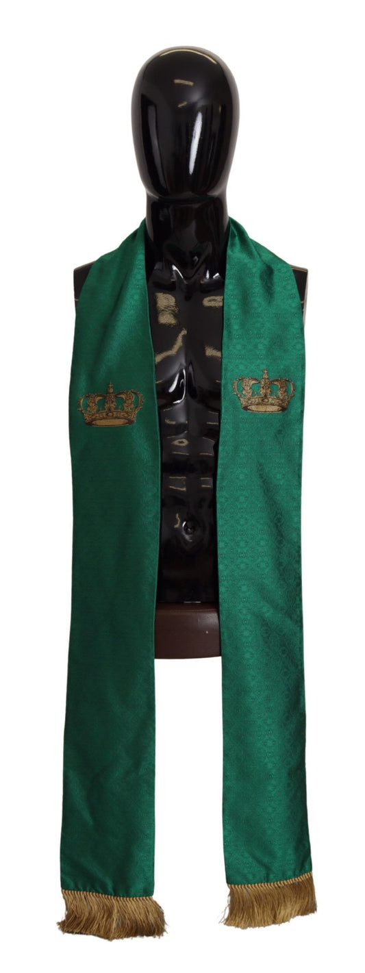 Elegante bufanda de hombre de mezcla de seda verde