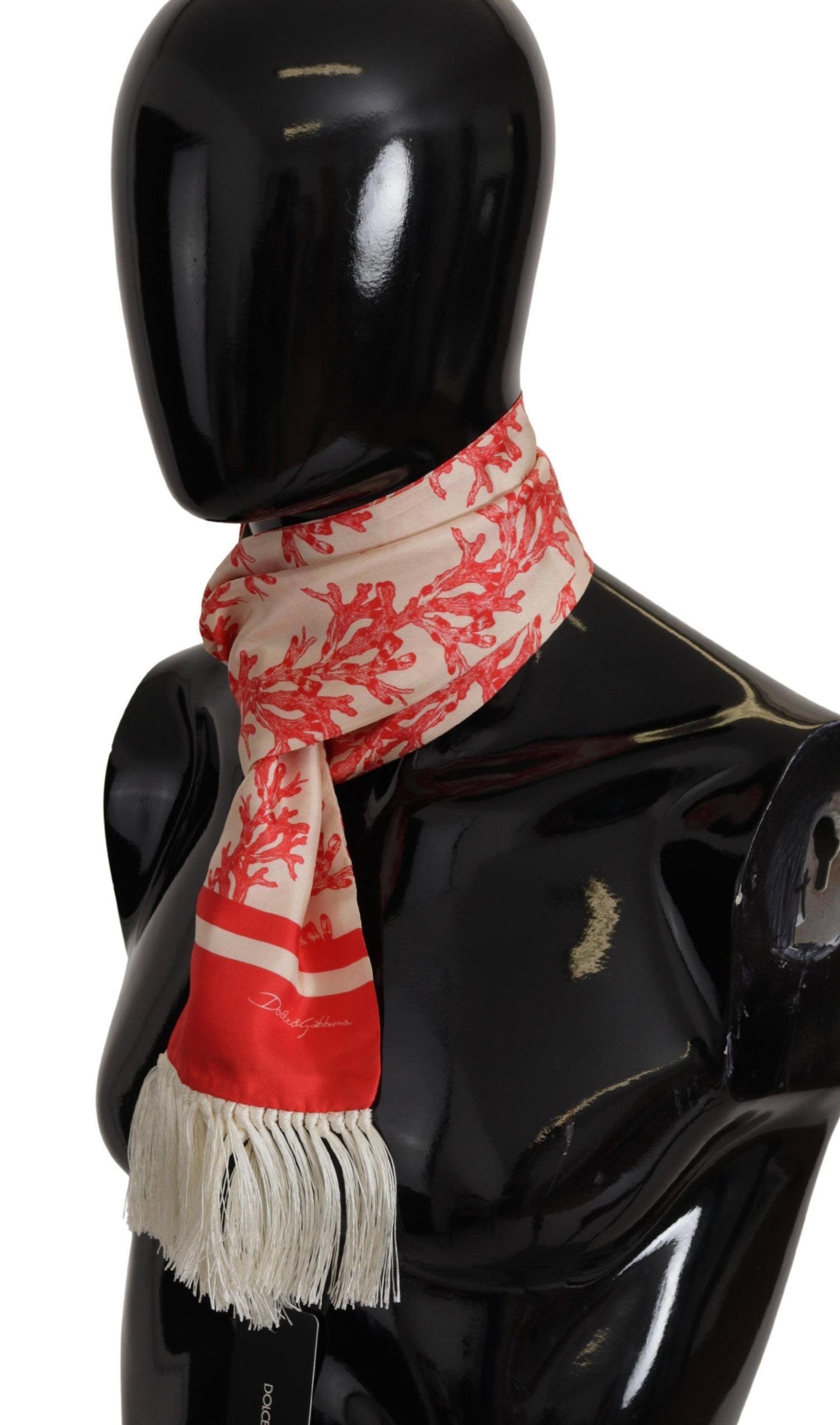 Pañuelo de seda elegante para hombre - Estampado coral rojo