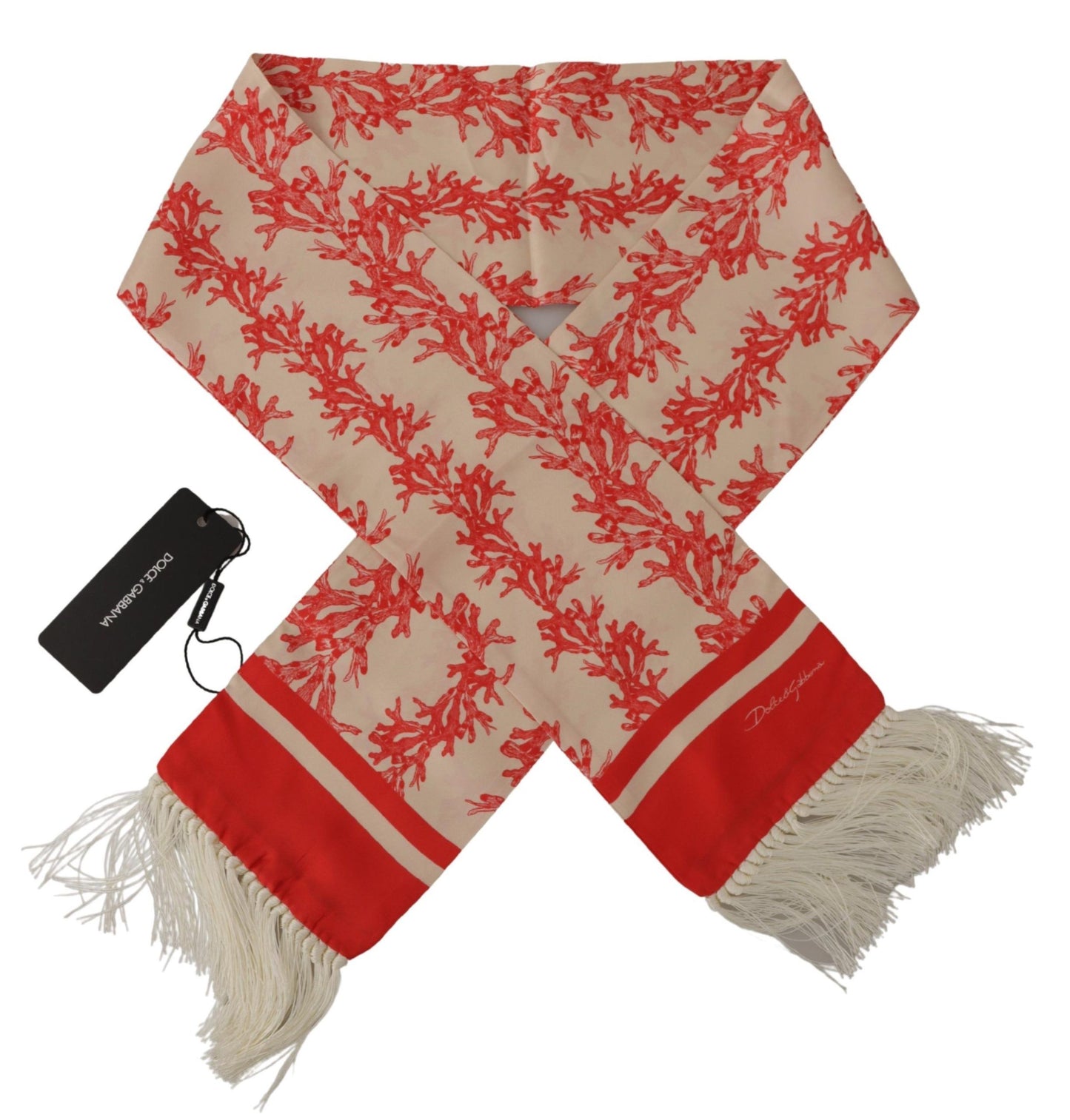 Pañuelo de seda elegante para hombre - Estampado coral rojo