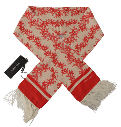 Pañuelo de seda elegante para hombre - Estampado coral rojo