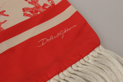 Pañuelo de seda elegante para hombre - Estampado coral rojo