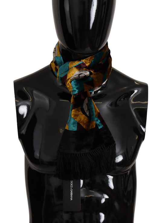 Elegante bufanda de hombre de mezcla de seda multicolor