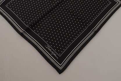 Black Polka Dots DG Logo Square Handkerchief