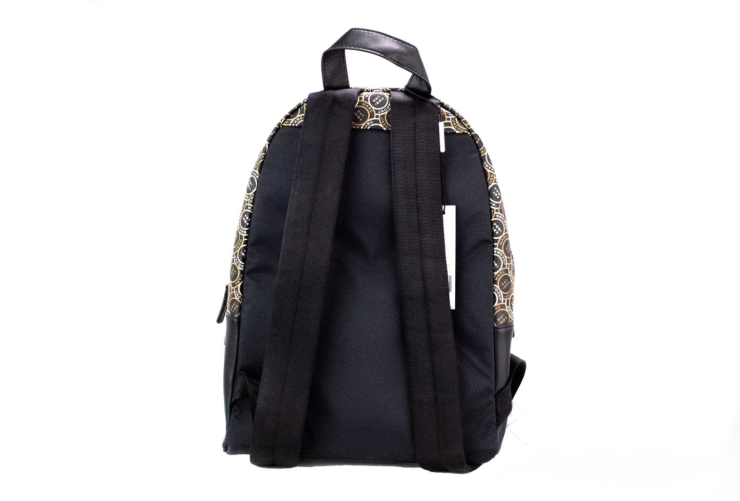 Mochila de hombro de cuero con estampado del logotipo negro mediano Signet