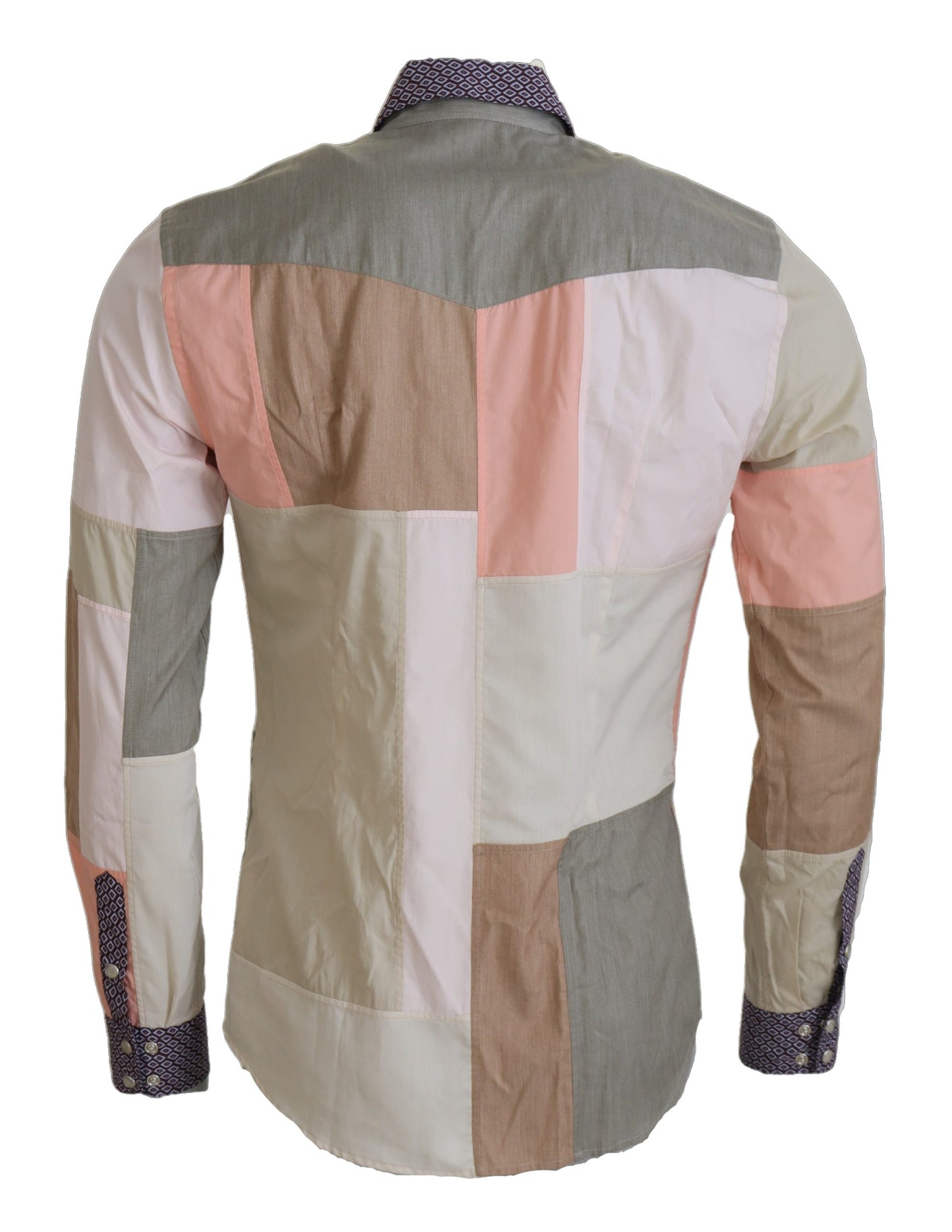 Camisa casual elegante multicolor de corte entallado