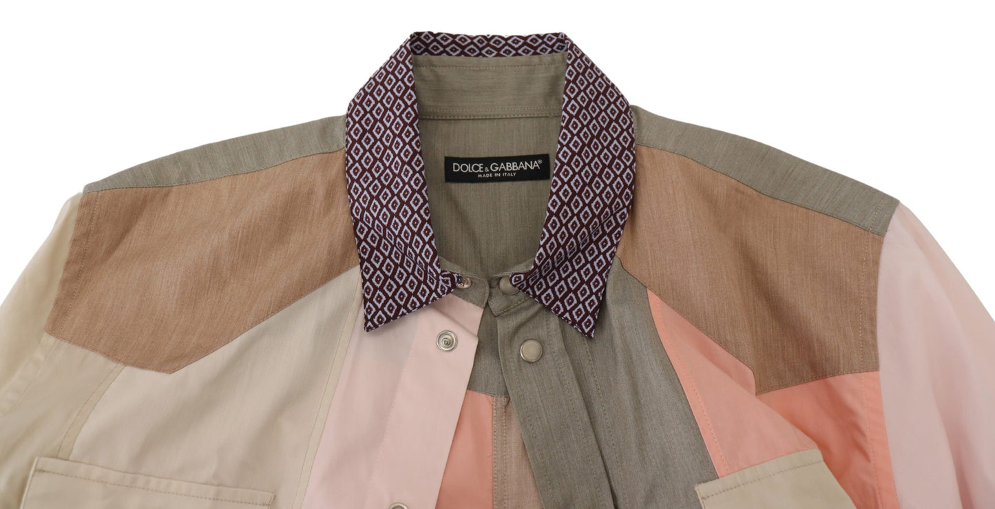 Camisa casual elegante multicolor de corte entallado