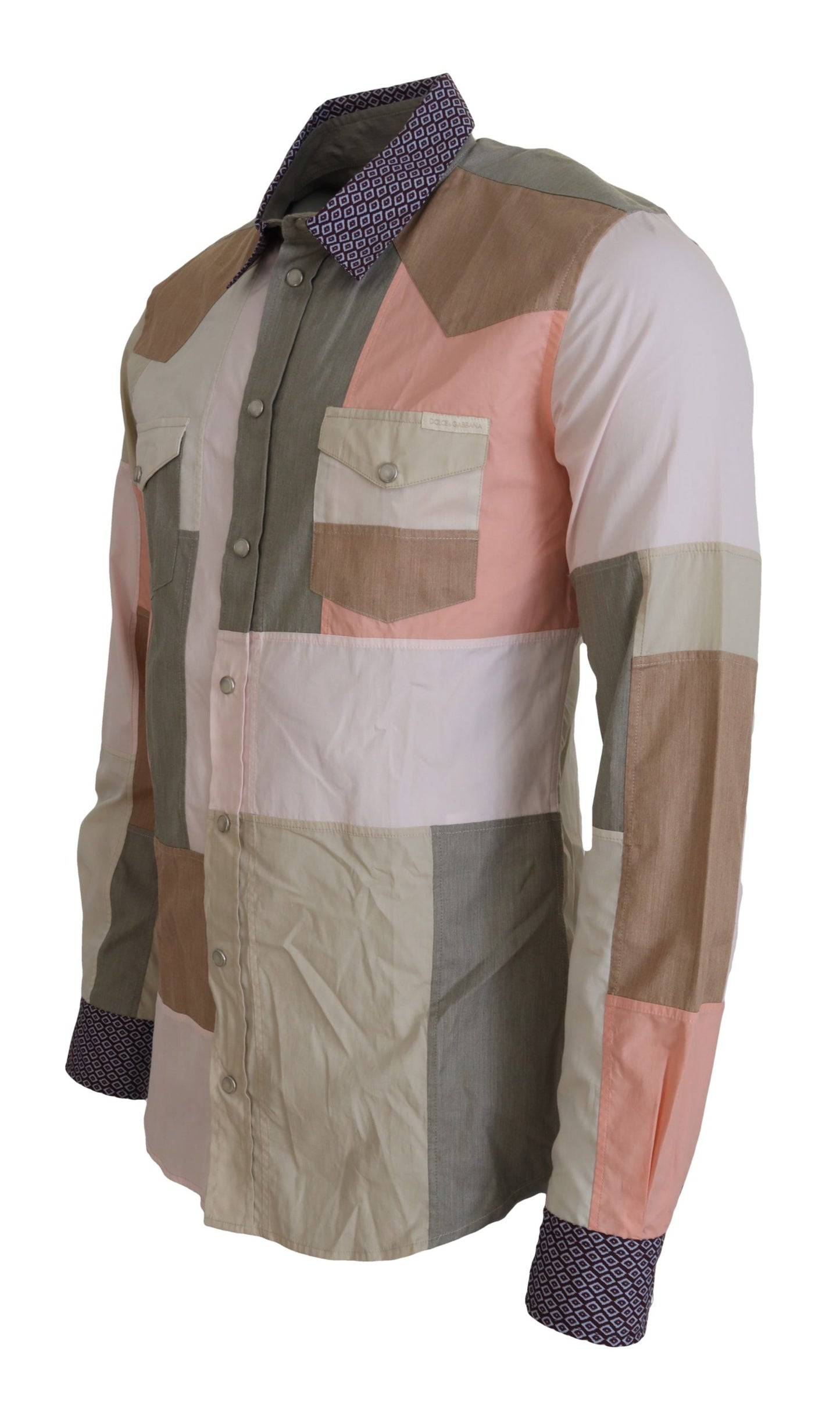 Camisa casual elegante multicolor de corte entallado