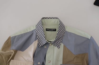 Camisa casual multicolor de corte entallado