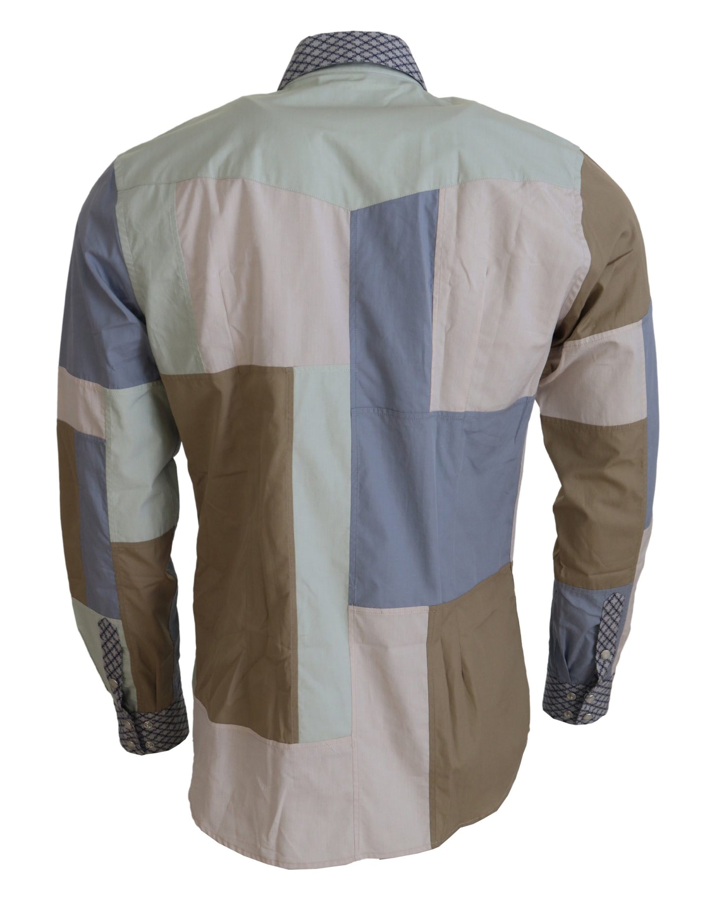 Camisa casual multicolor de corte entallado