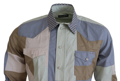 Camisa casual multicolor de corte entallado