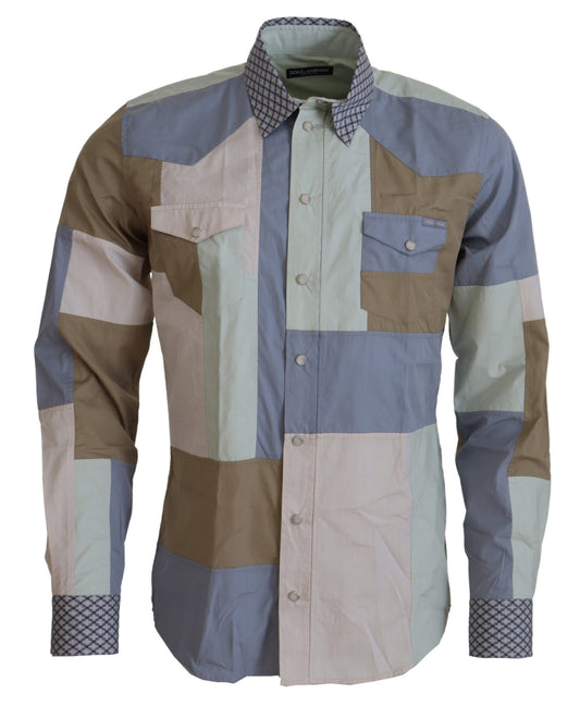 Camisa casual multicolor de corte entallado