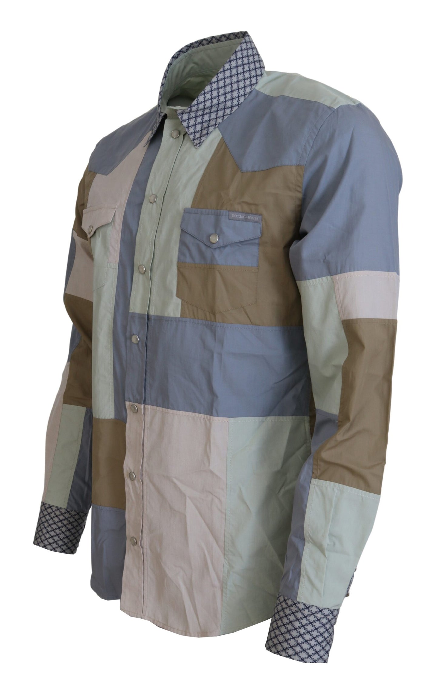 Camisa casual multicolor de corte entallado