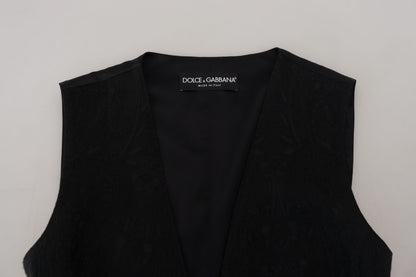 Chaleco elegante de mezcla de seda negra