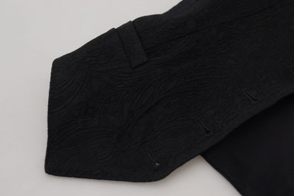 Chaleco elegante de mezcla de seda negra