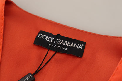 Chaleco elegante de seda naranja