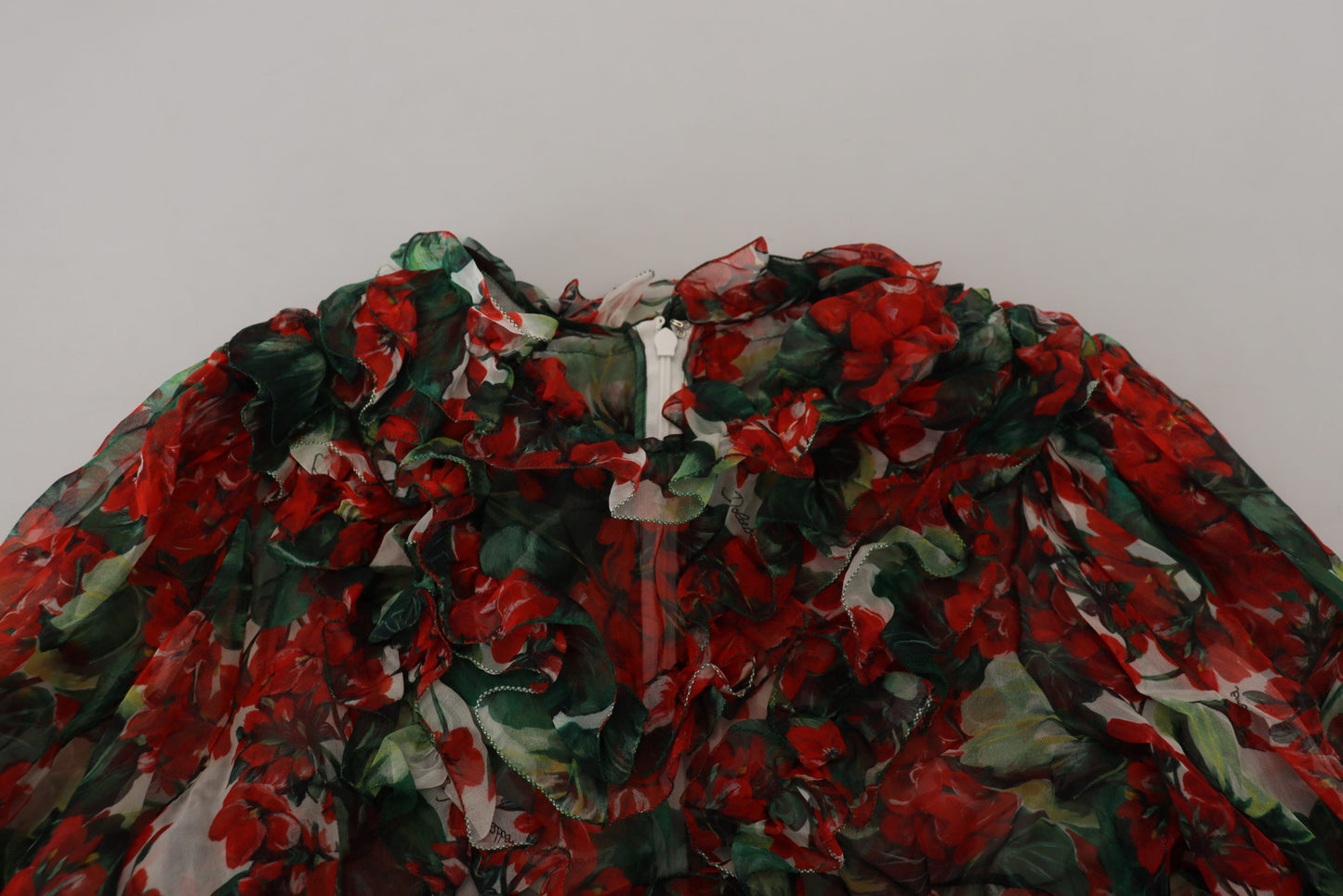 Elegante vestido de seda multicolor de corte A