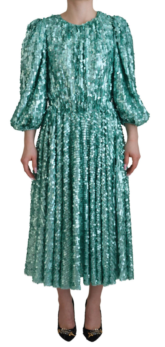 Elegante vestido midi de lentejuelas en forma de A