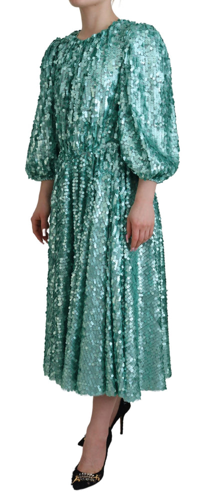 Elegante vestido midi de lentejuelas en forma de A