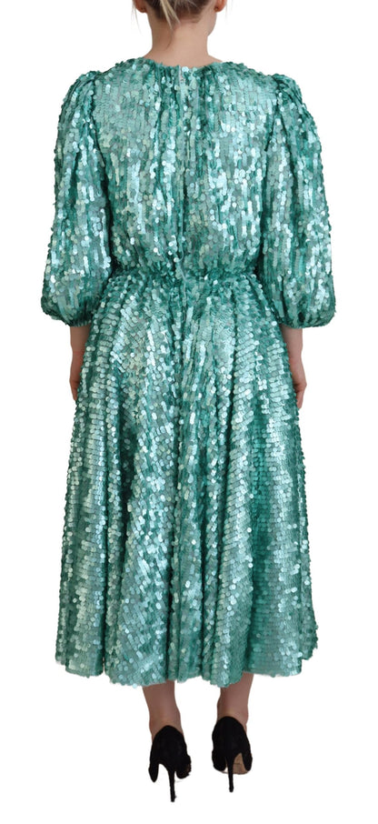 Elegante vestido midi de lentejuelas en forma de A