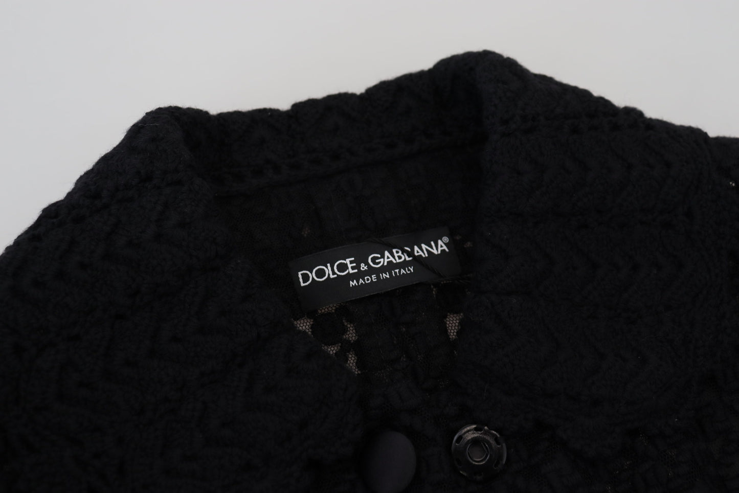 Elegante chaqueta con botones de mezcla de lana negra