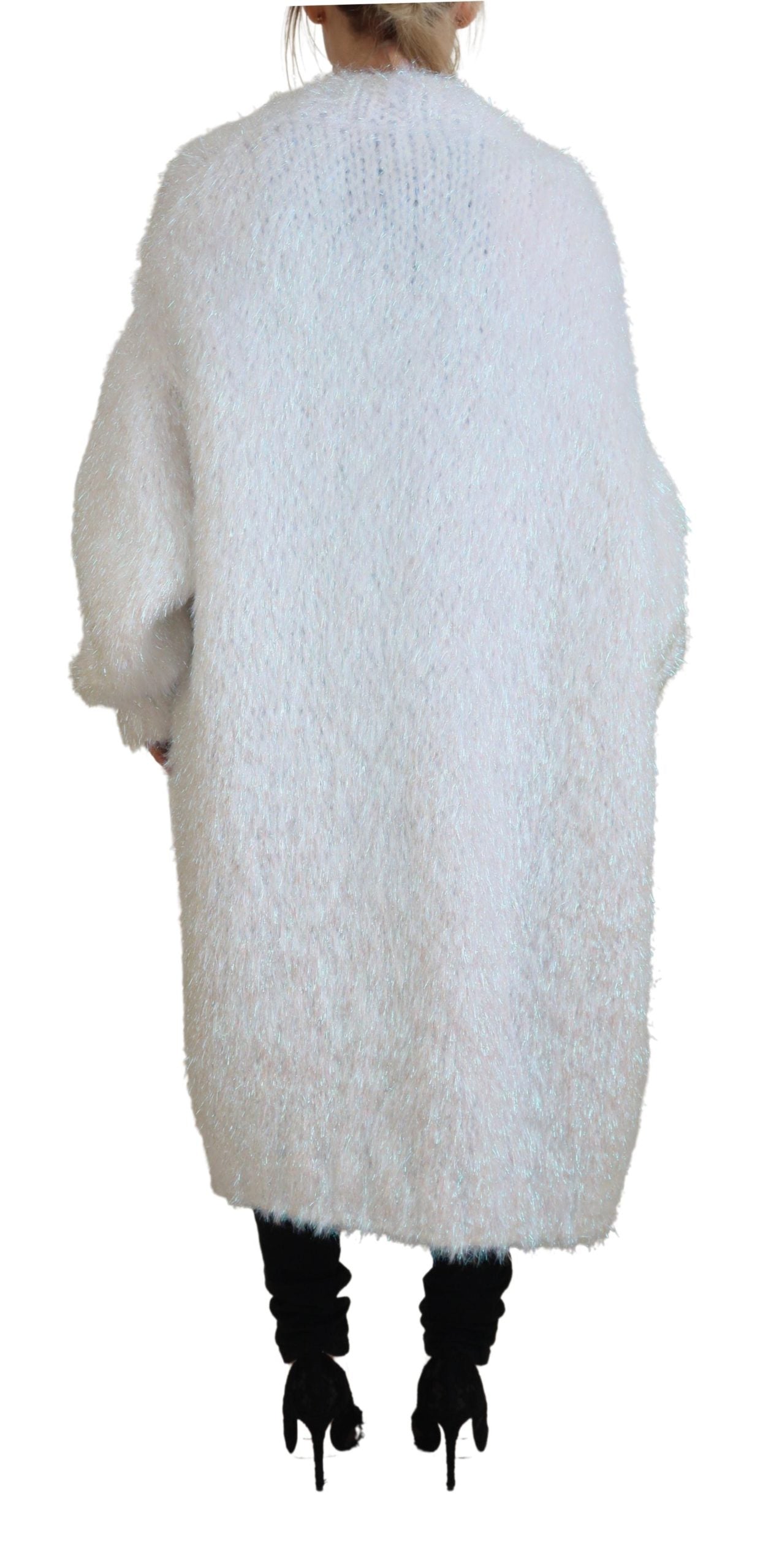 Chaqueta elegante tipo cárdigan de manga larga blanca