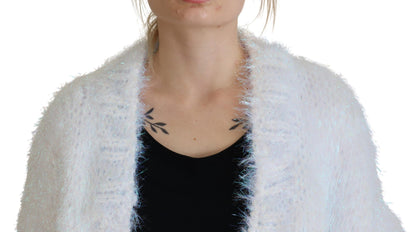 Chaqueta elegante tipo cárdigan de manga larga blanca