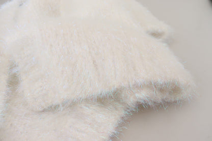 Chaqueta elegante tipo cárdigan de manga larga blanca