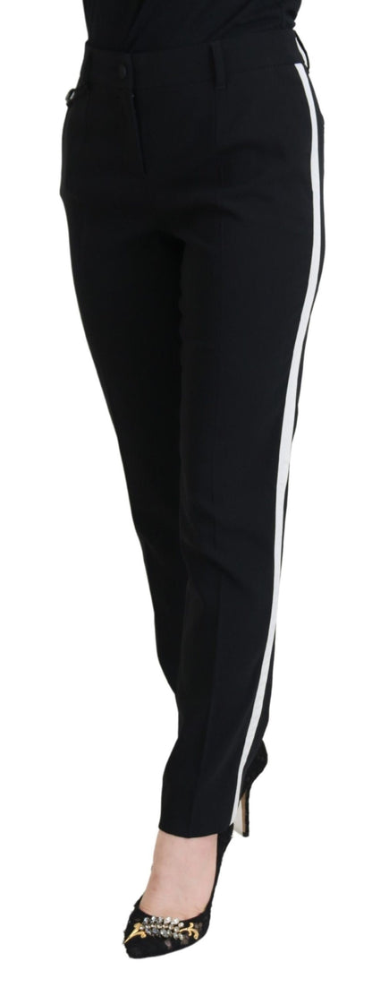 Pantalones elegantes de lana y seda negros