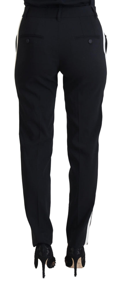 Pantalones elegantes de lana y seda negros
