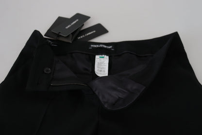Pantalones elegantes de lana y seda negros