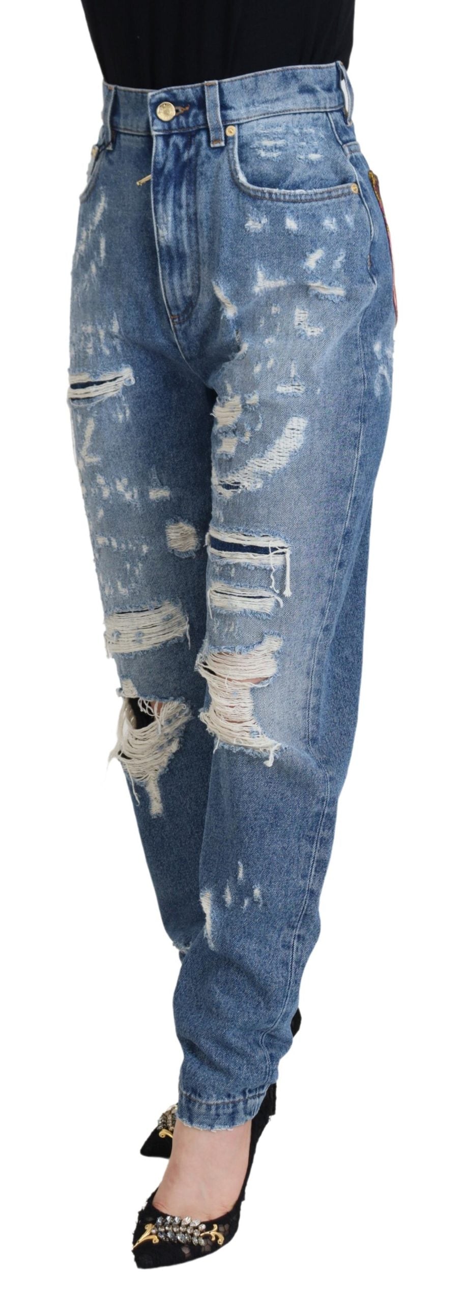 Pantalones vaqueros elegantes y desgastados - Indigo Essence
