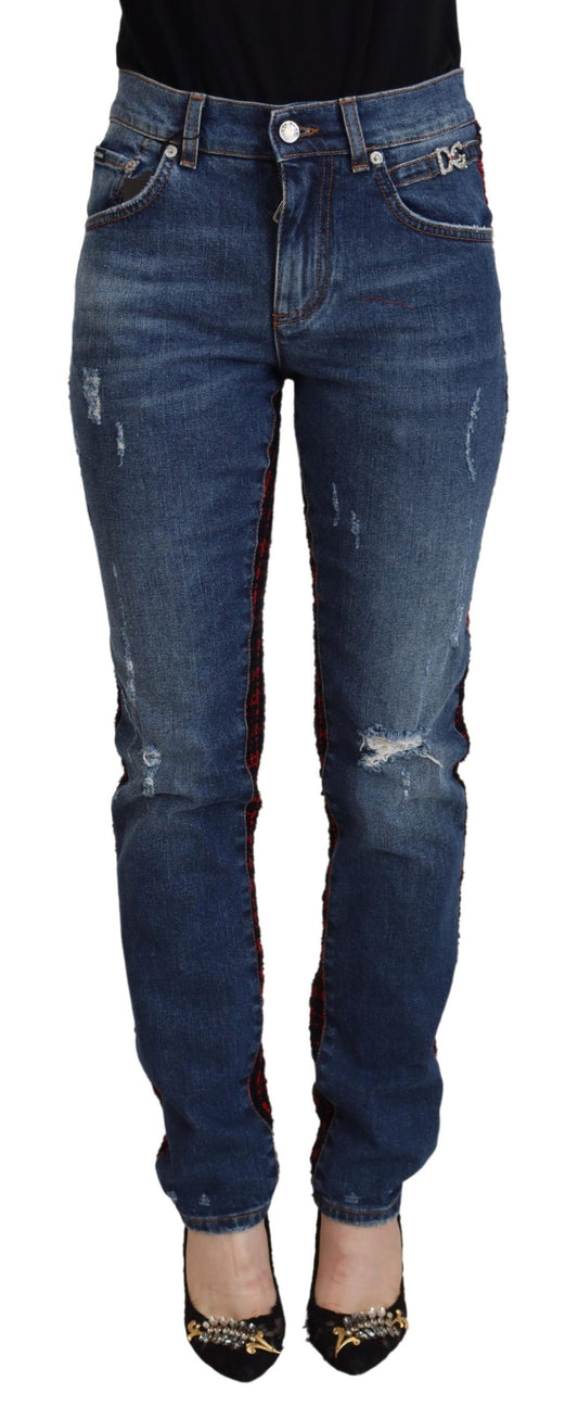Pantalones vaqueros con espalda a cuadros y elegancia elevada