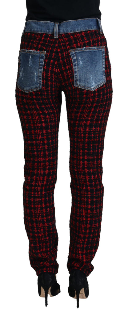 Pantalones vaqueros con espalda a cuadros y elegancia elevada