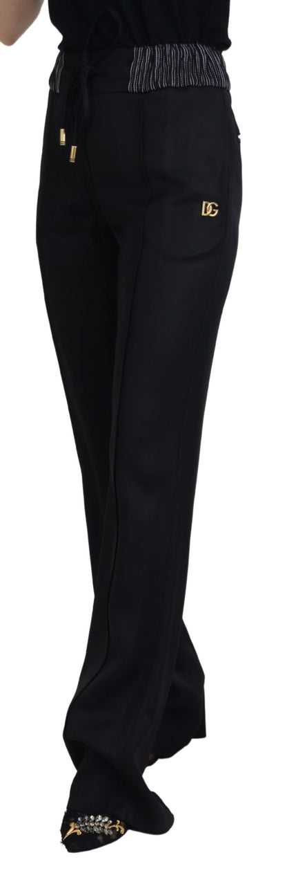 Pantalones elegantes de algodón negro