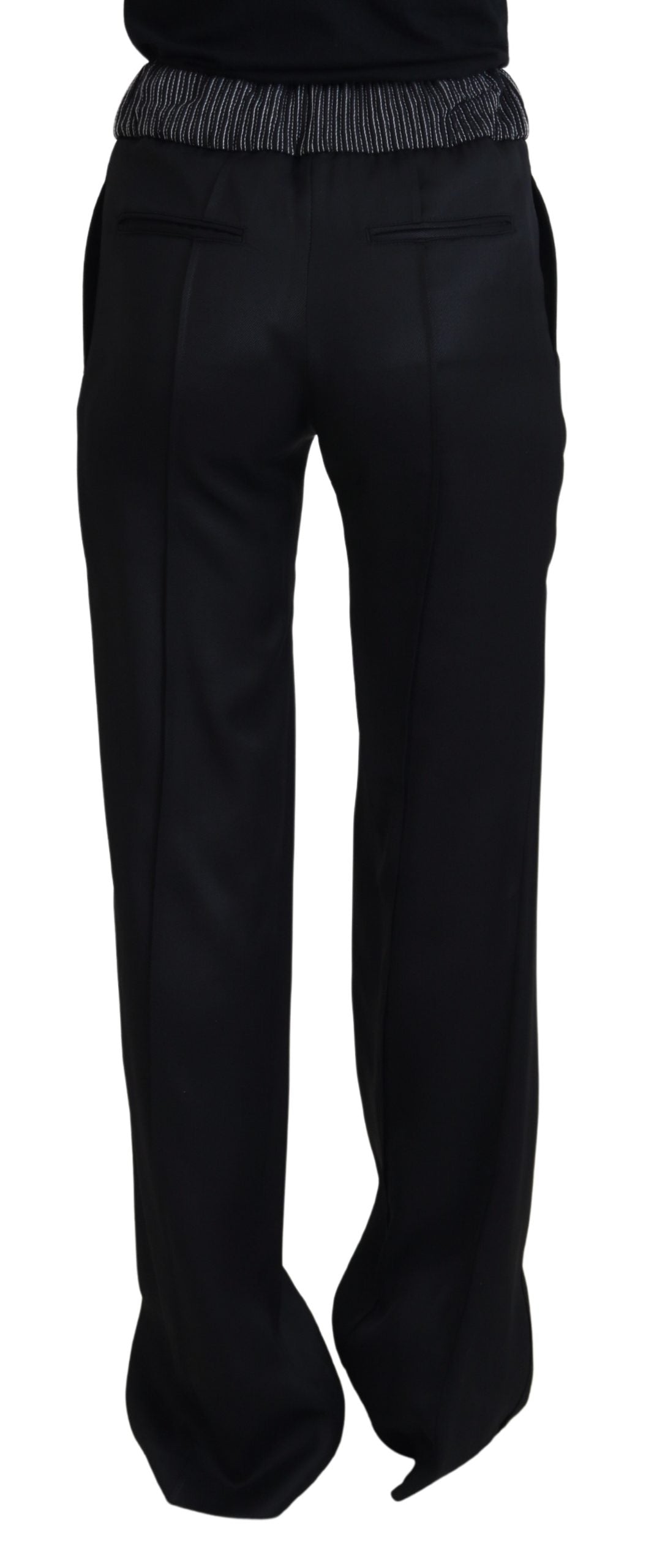 Pantalones elegantes de algodón negro