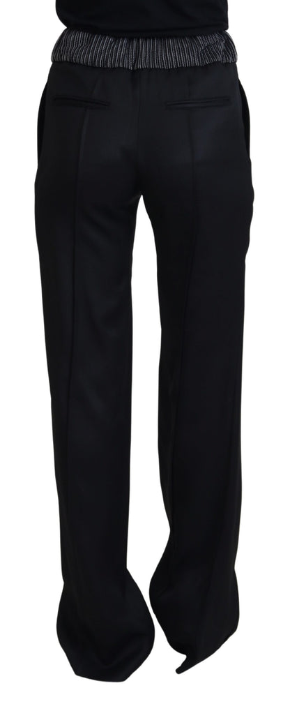 Pantalones elegantes de algodón negro
