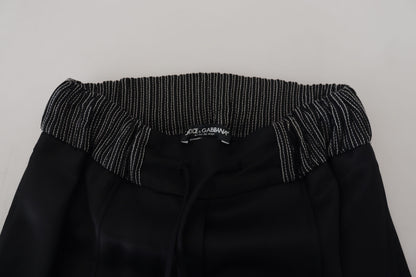 Pantalones elegantes de algodón negro