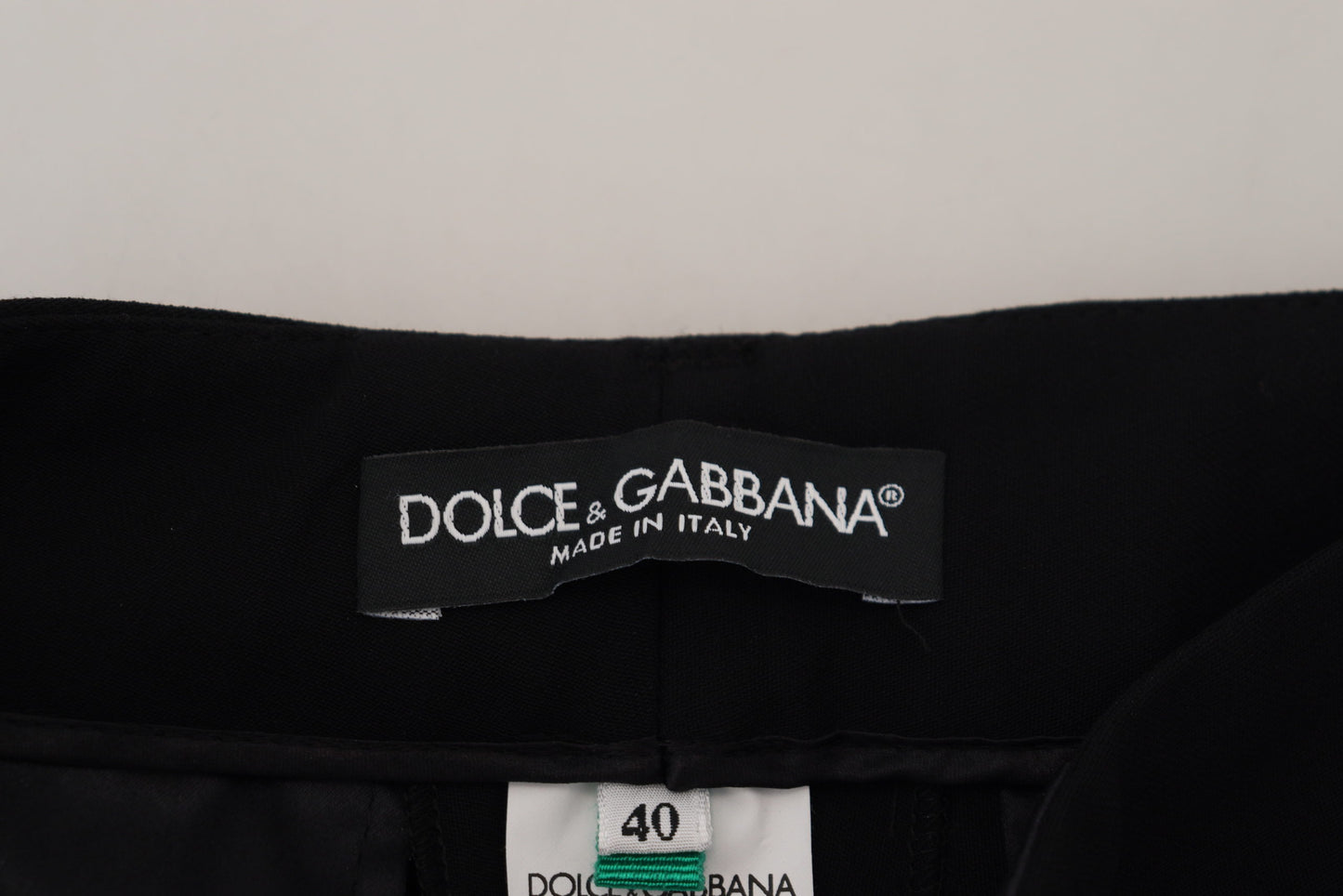 Pantalones elegantes de mezcla de lana y seda negros